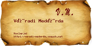 Váradi Medárda névjegykártya